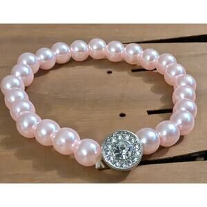 BUNDLE ONLY New Classic‎ Beads Beaded Bracelet Stretch Pink Pearl Rhinestones